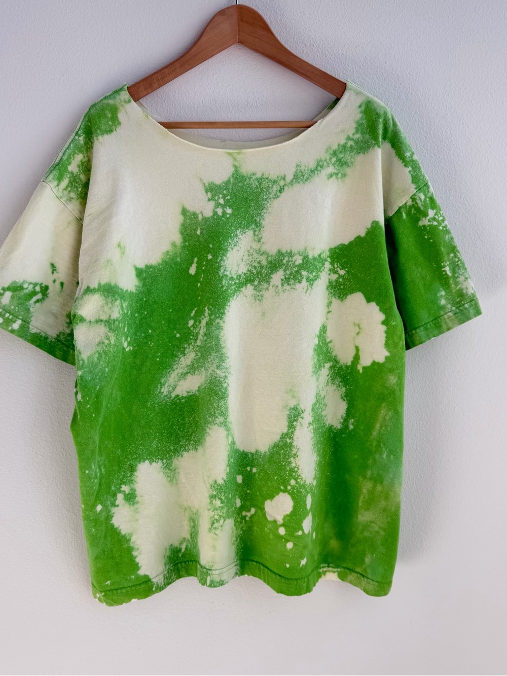 Bleached grunge off the shoulder tee